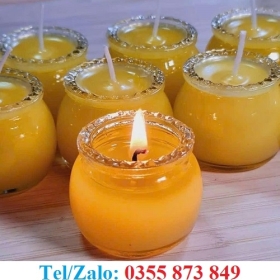 BỘ NGUYÊN LIỆU ĐỔ NẾN LY ĐẦY ĐỦ SÁP, LY, ĐẾ, TIM ĐÈN