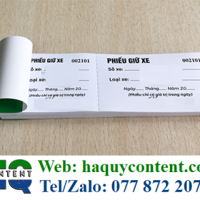 CÔNG TY CHUYÊN LÀM PHIẾU GIỮ XE DÙNG 1 LẦN
