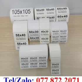 CUỘN TEM GIẤY KHỔ 50MM X30MM GIÁ RẺ