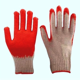 GĂNG TAY LEN PHỦ NHỰA 388 XANH DƯƠNG, XANH LÁ