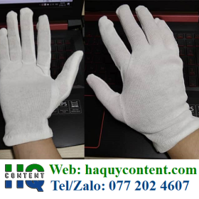 GĂNG TAY VẢI COTTON MỎNG DÙNG TRONG NHÀ MÁY XÍ NGHIỆP