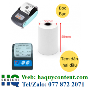 GIẤY NHIỆT CUỘN 58 X38 GIÁ RẺ