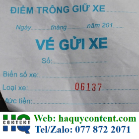 PHIẾU GIỮ XE MÁY THIẾT KẾ IN THEO YÊU CẦU