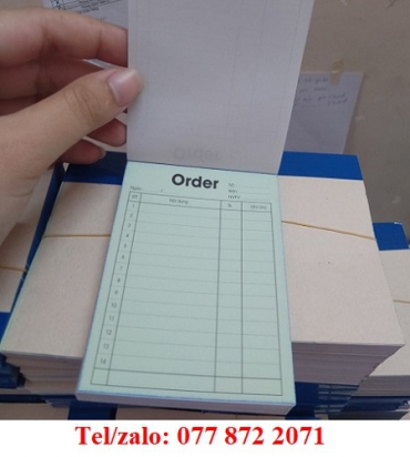 SẢN XUẤT VÀ CUNG CẤP GIẤY IN GỌI MÓN ĂN, GIẤY ORDER TÍNH TIỀN