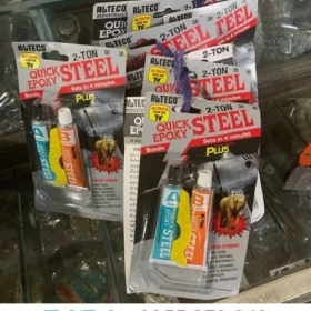 VĨ 2 LỌ KEO DÁN AB HỆ EPOXY MÀU XÁM ĐEN 