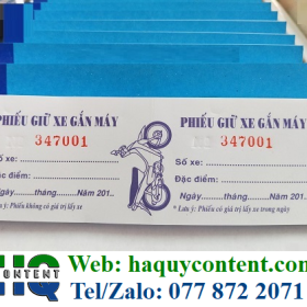 XƯỞNG IN VÉ GIỮ XE GIÁ RẺ THEO YÊU CẦU KHÁCH HÀNG